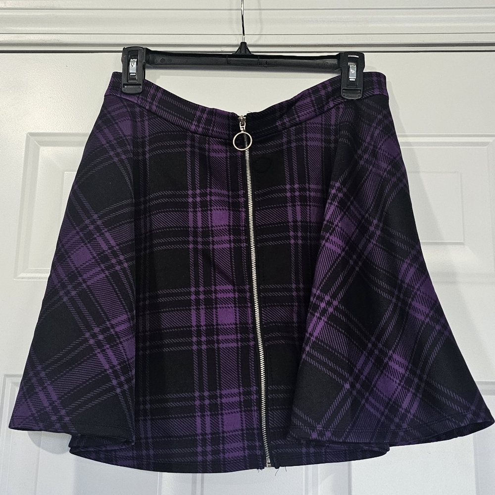 Hot Topic O Ring Skater Skirt Size Large Wednesday Adams Goth Dark Academia